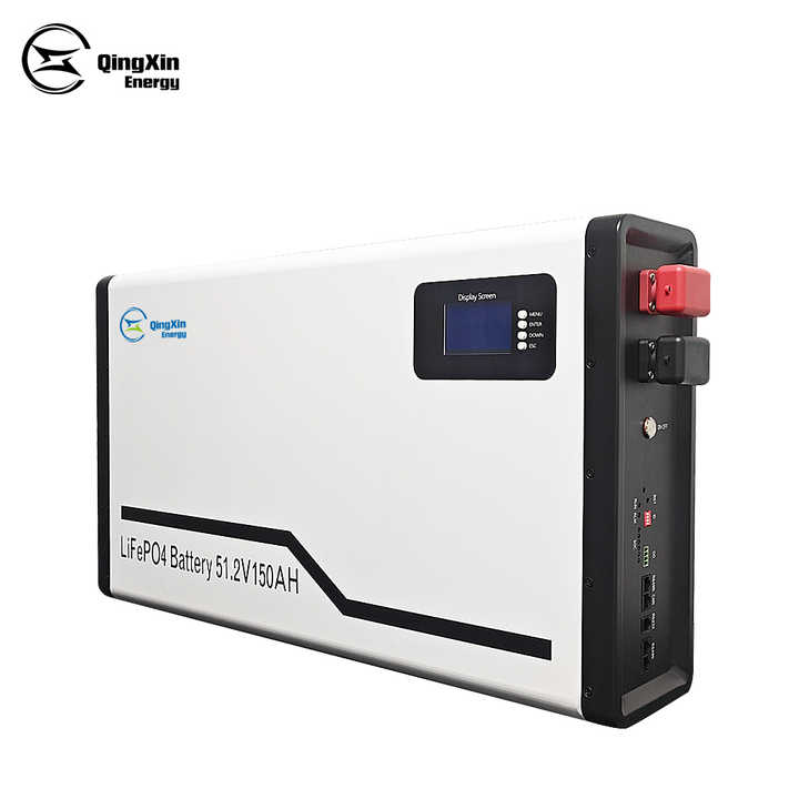 QingXin Energy Wall Mounted 7.6KWh LiFePO4 Battery Deep Cycle Solar Energy Storage Systems Lithium Battery 51.2V 150Ah
