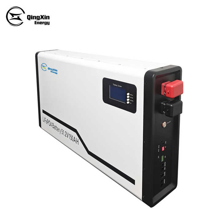 QingXin Energy Wall Mounted 7.6KWh LiFePO4 Battery Deep Cycle Solar Energy Storage Systems Lithium Battery 51.2V 150Ah